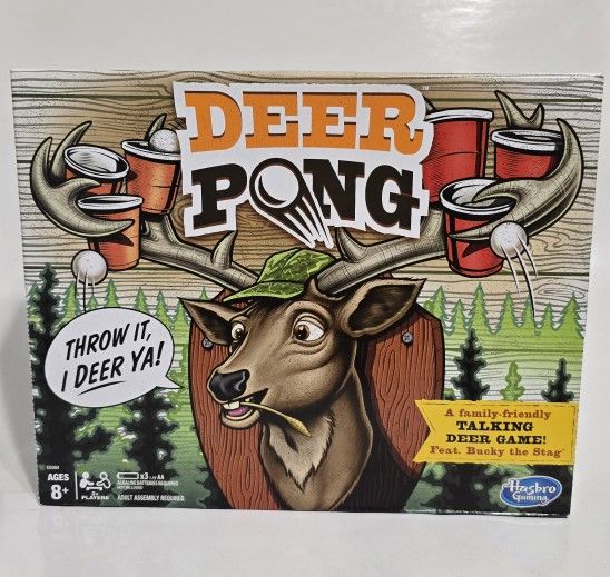 Deer Pong Game Set - Fun Interactive Party Game for Kids, Teens, and Adults - Perfect for Family Game Night, Holiday Gatherings, and Birthday Parties!