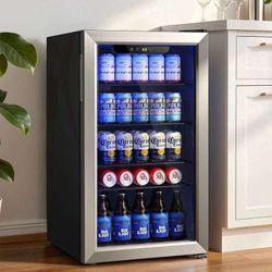 JC-90VEL-F 3.4 Cu. Ft. Stainless Steel Beverage Cooler - Stylish and Efficient