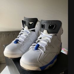 Jordan 6 White And Sport Blue Size 10
