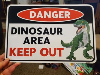 Kids room metal sign- dinosaur