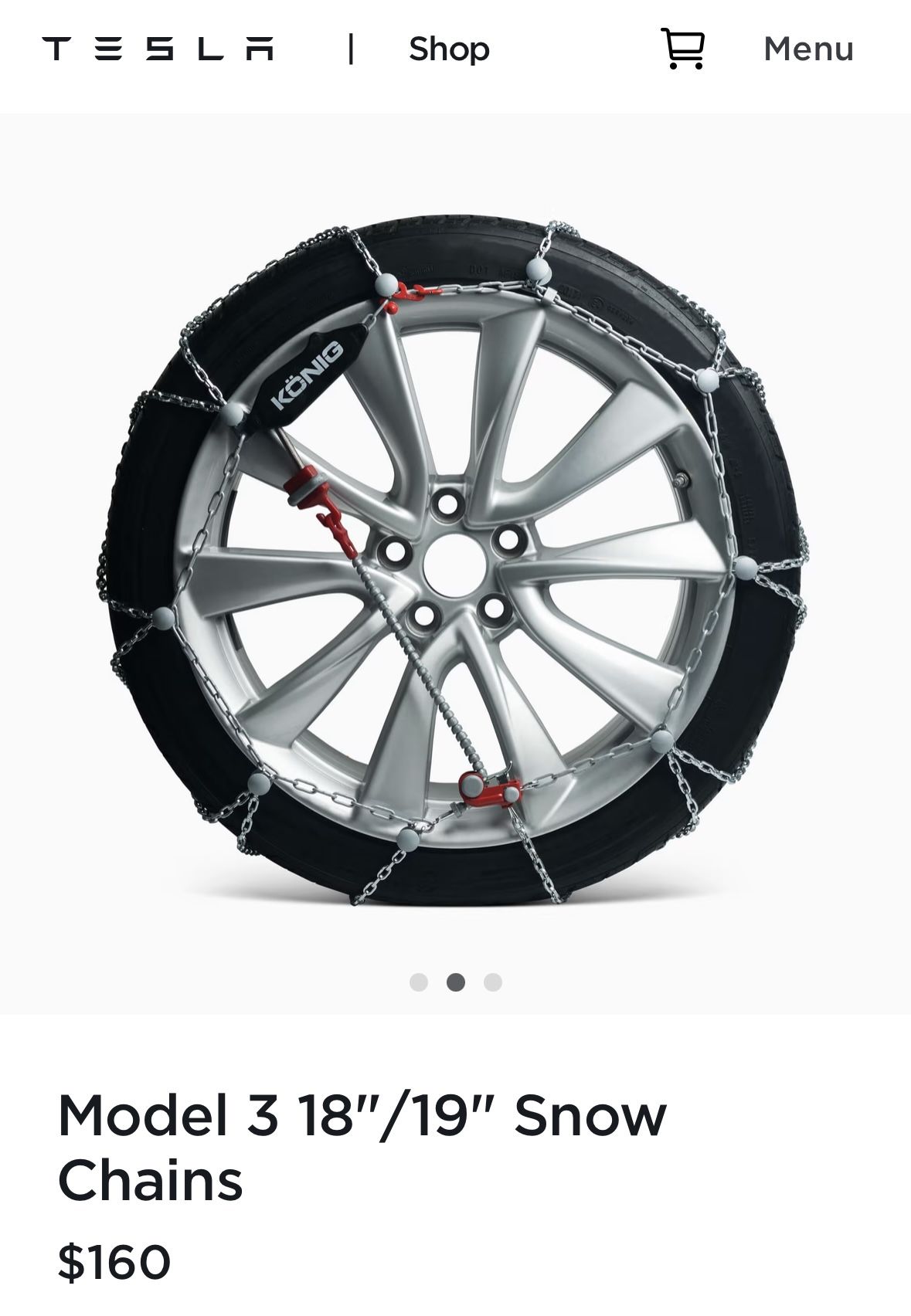 NEW Tesla Model 3 | 18”/19” Snow Chains, Konig CG-9 103
