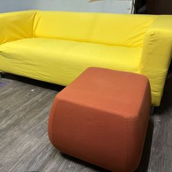 IKEA Couch And Ottoman With Removable Covers