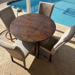 Wooden Dining Table And 4 Chairs 