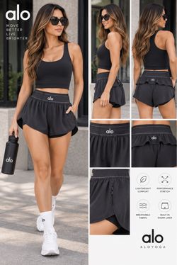 Alo Yoga Black Athletic Shorts