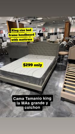 Brand new crazy deal headboard frame and mattress complete bed brand new for only $299 Available for store pick up or delivery