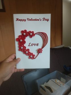 Handmade Quilled Valentine's Day Card