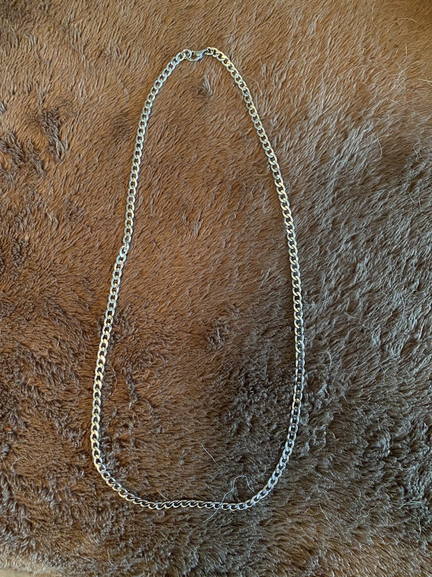 Silver Chain For Men Cuban Link Chain Stainless Steel Mens Necklace