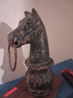 Antique Cast Iron Horse Head Hitching Post