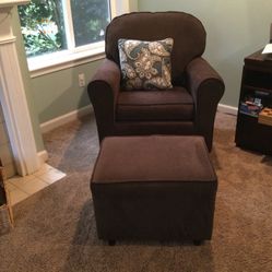 Brown Rocking Chair & Ottoman 
