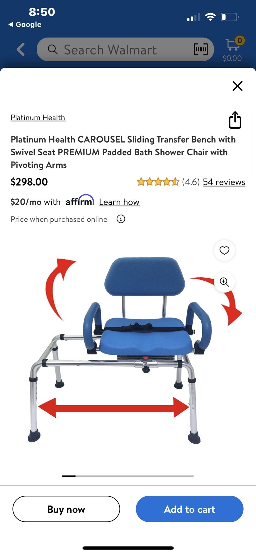 Sliding Transfer Shower Chair