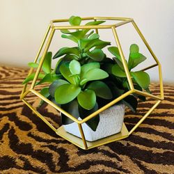 Octagonal Faux Succulent Decor