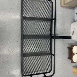 Folding trailer hitch cargo tray.with 2-locks