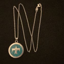 Vintage 20” Sterling Silver 925 Necklace With Alpaca Mexico Pendant 