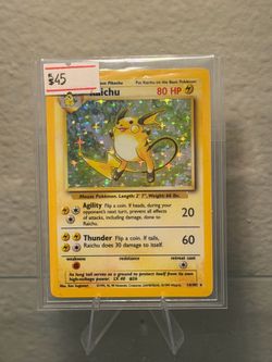 Raichu 14/102 Base Set Holo Rare Pokémon TCG 1999 Vintage WOTC LP Clean Holo