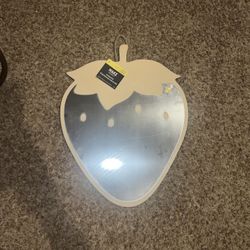 make market diy wood decor strawberry mirror. Has a couple marks on back see pics