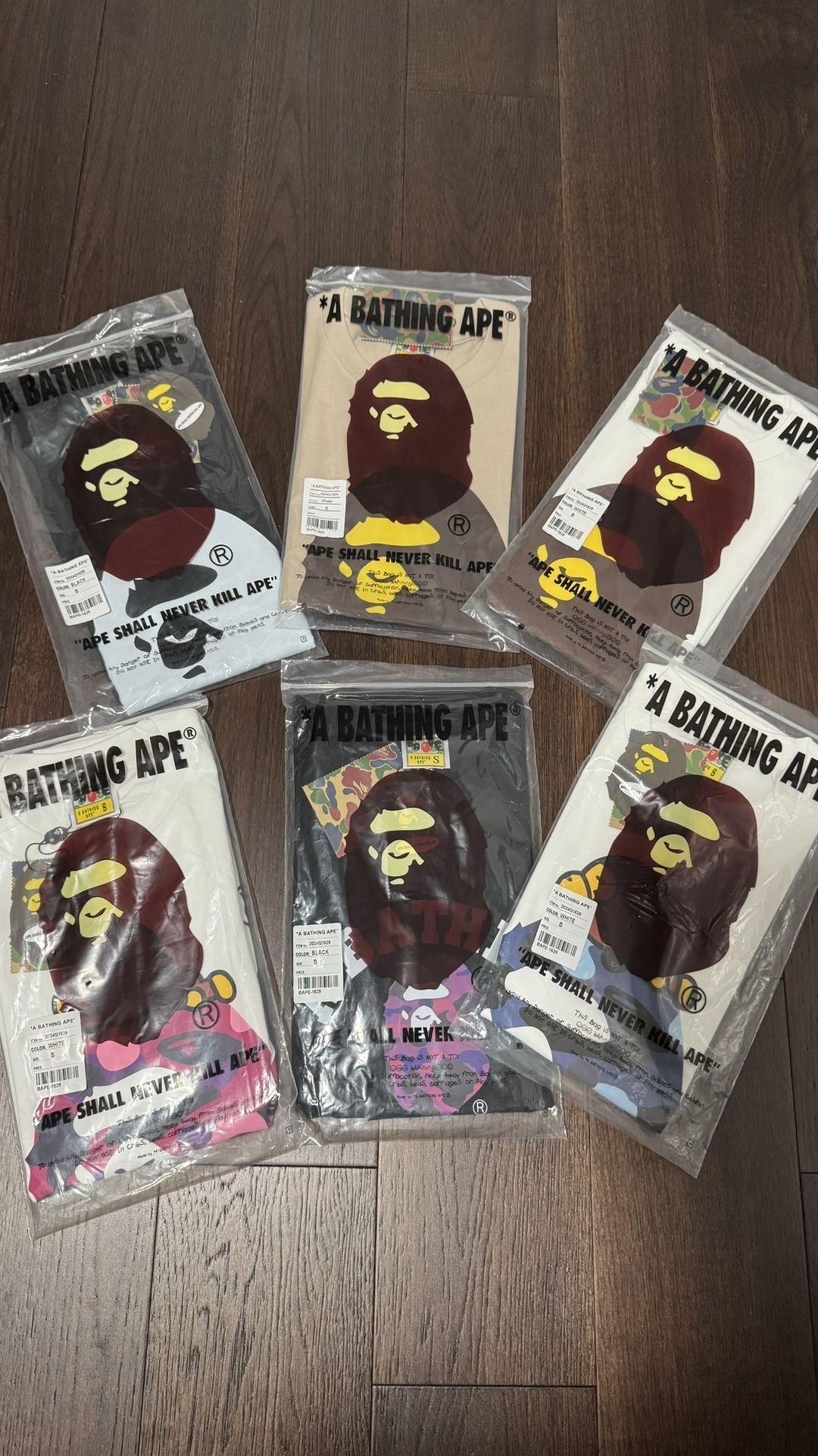 6 Bape Tees