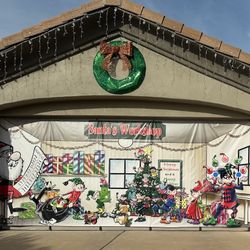 7' x 16' Magical Santa’s Workshop Christmas Garage Door Banner