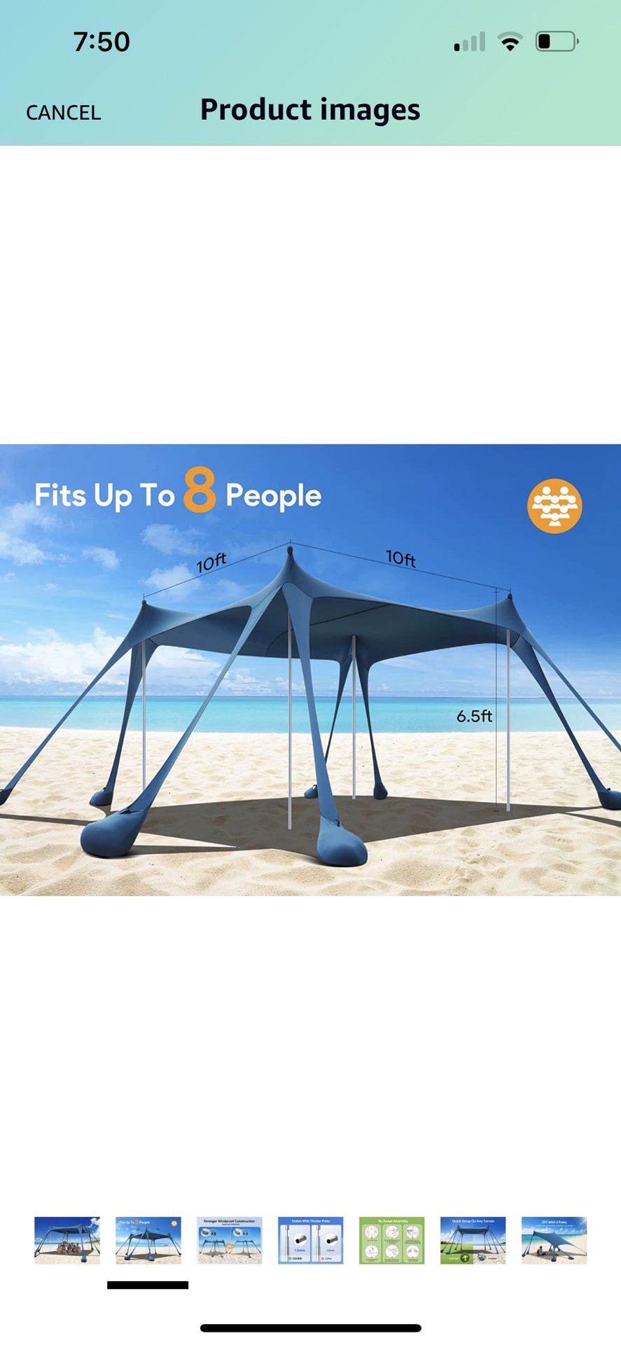 Osoeri Beach Tent: UPF50+ Camping Sun Shelter with Sandbags, Shovels