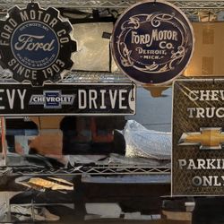 Chevy And Ford Metal Signs $10.00 Each New 