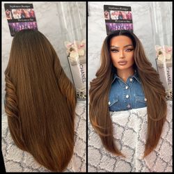 Human Hair Blended Lace Front Wig 