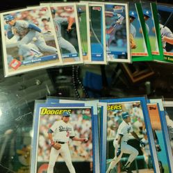 All Dodger Baseball Cards From The 80s To 90s Various Conditions And Brands