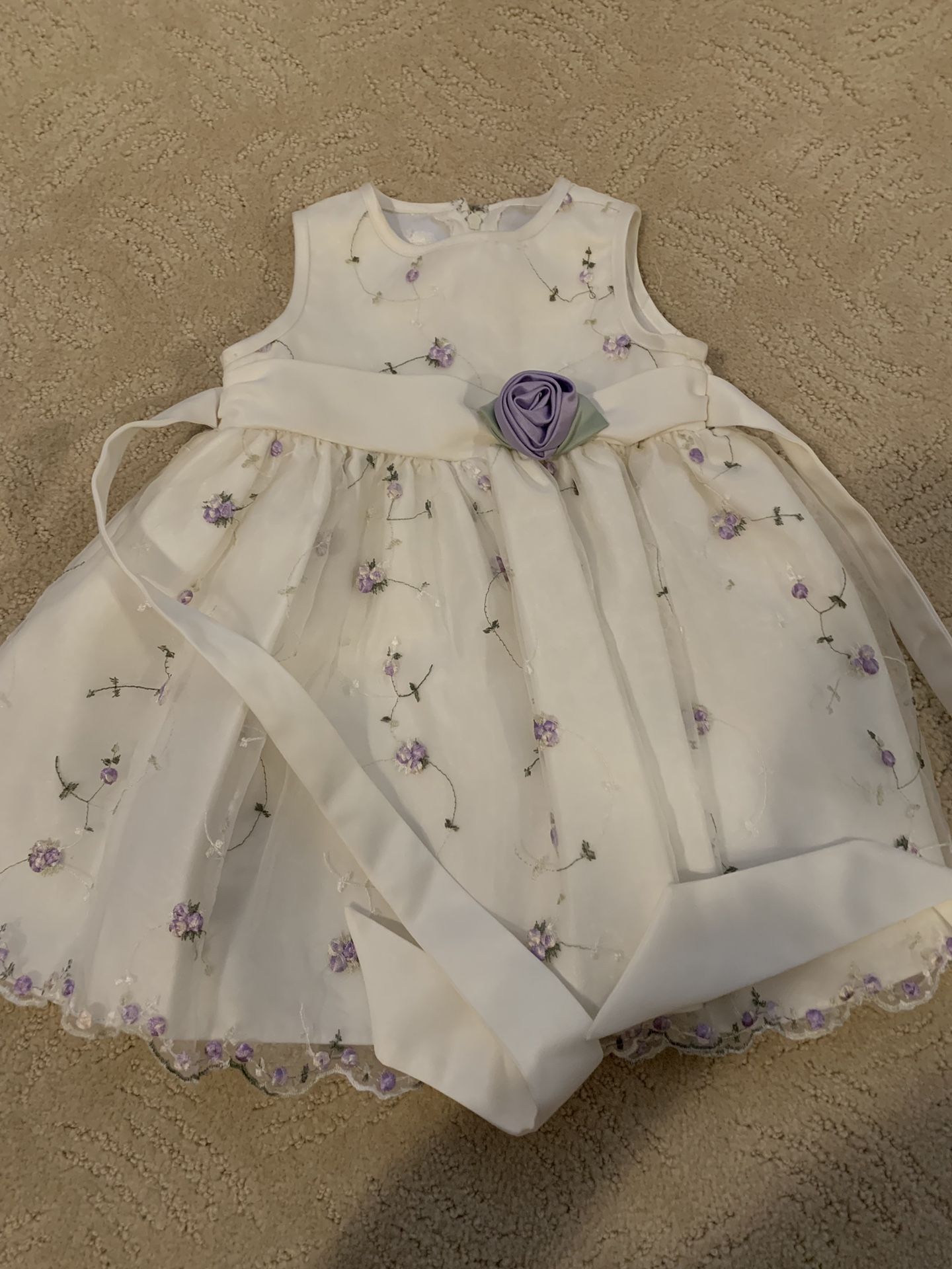 Flower girl purple white dress - 18 mo