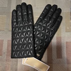 NWT MICHAEL KORS Quilted leather Gloves Size Large