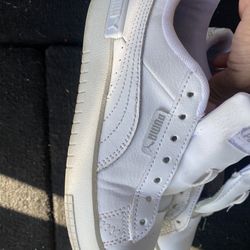 White Kid Puma Shoes 
