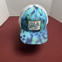 Richardson  Style Snapback Bluffs Trucker Tackle & Marine  Blue & White Mesh Hat