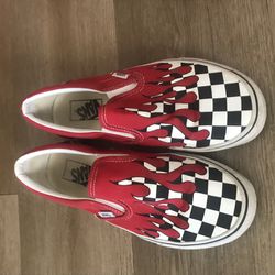 Red Checker Flame Vans