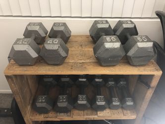 Free Weights (10, 20, 30, 40, & 50 lb sets)