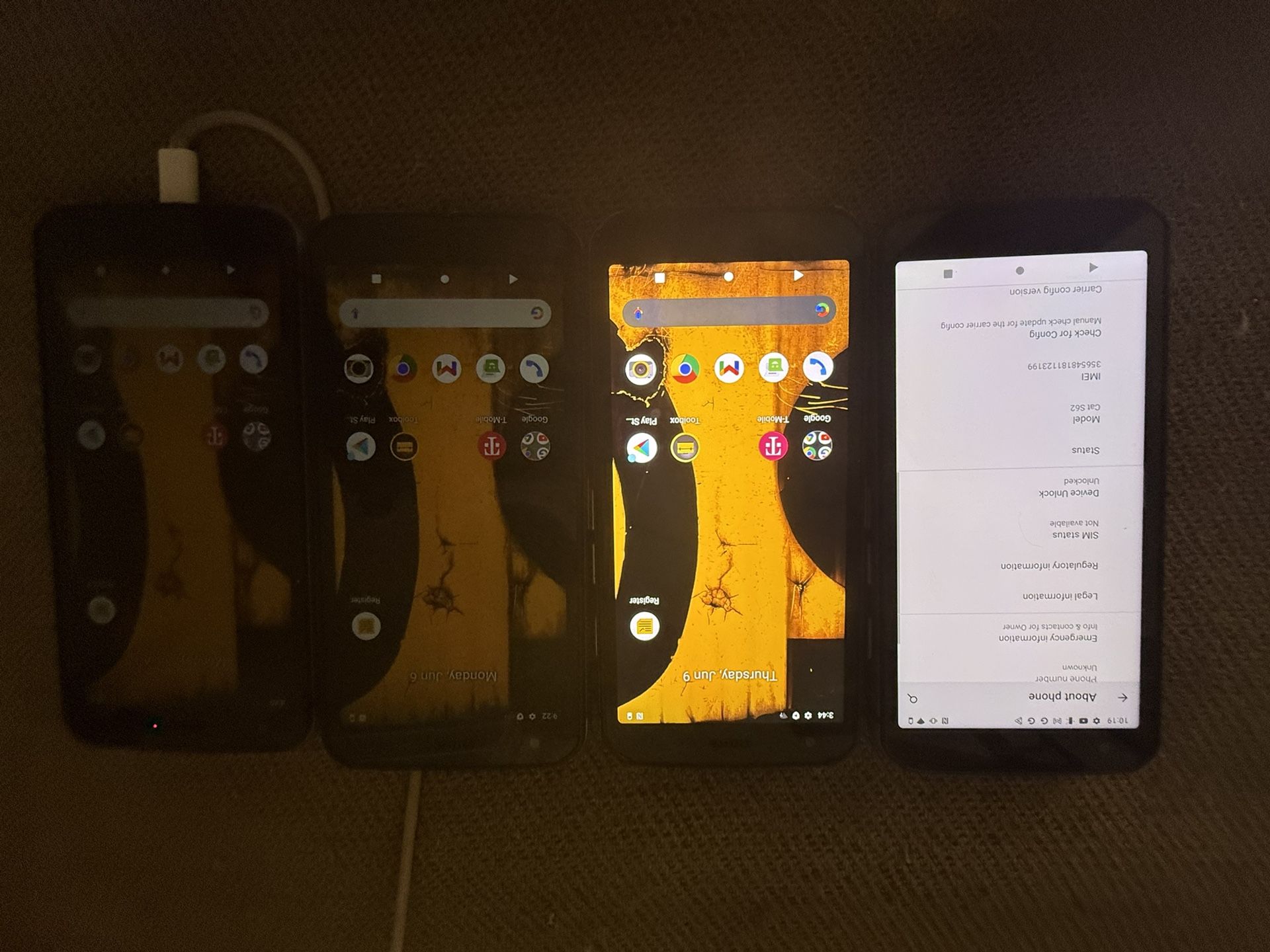 CAT S62 Tough Android Phones. LOT OF 4