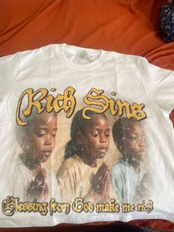 White Rich Sins Graphic T shirt Cropped