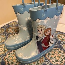 Disney Frozen Ana and elsa rain boots size 6 girls