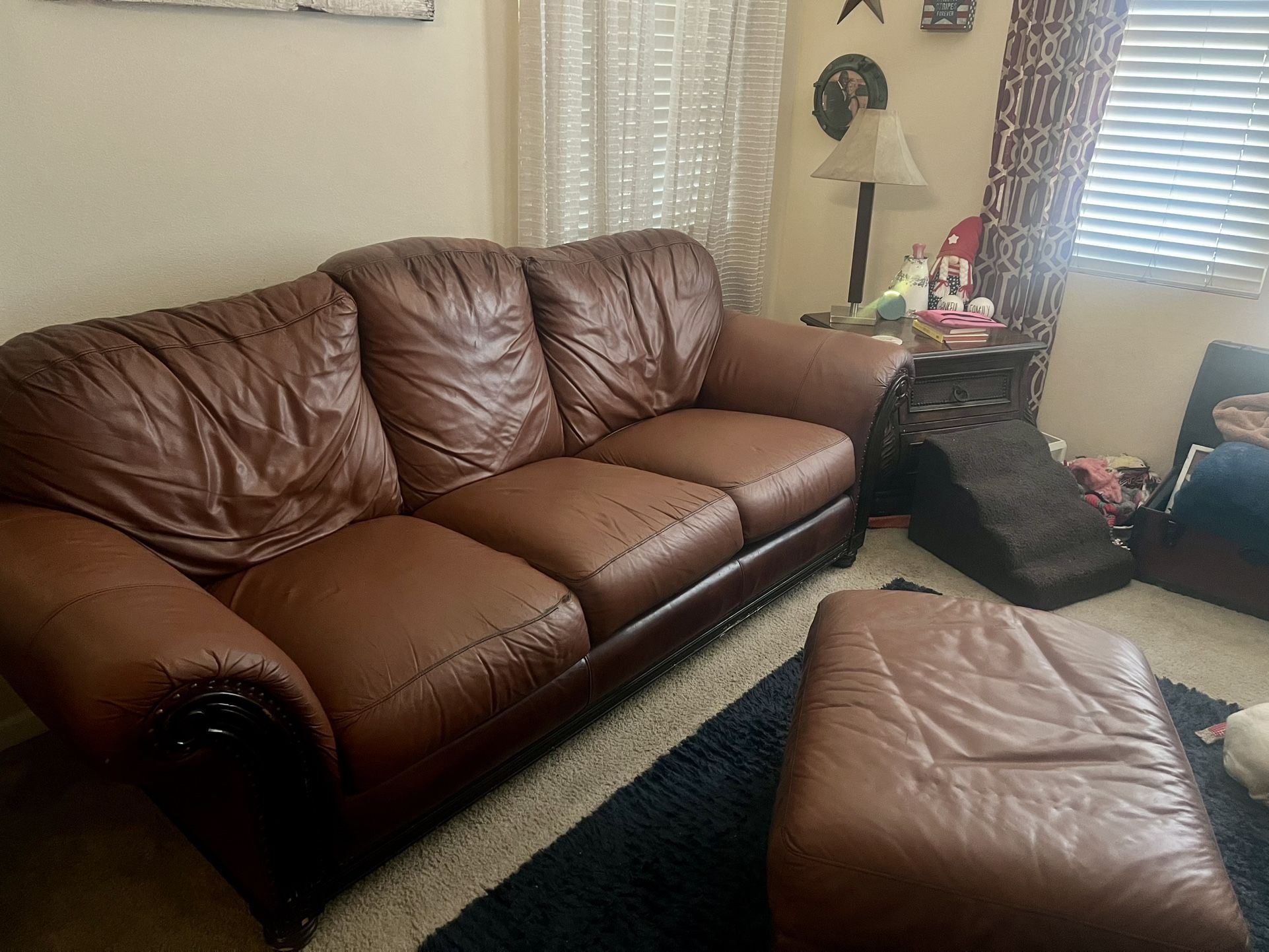 Brown Leather Couch
