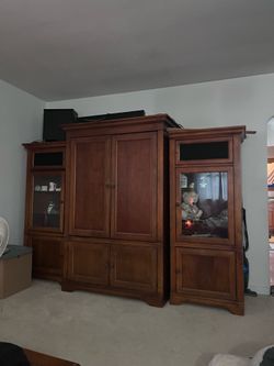 Entertainment center with side display.