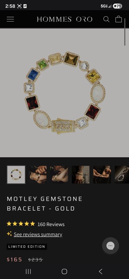 Homes Oro Men's Necklace And Bracelet