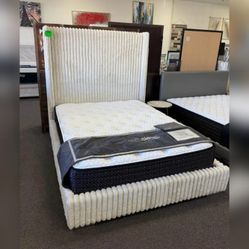 white queen / full size bed frame 