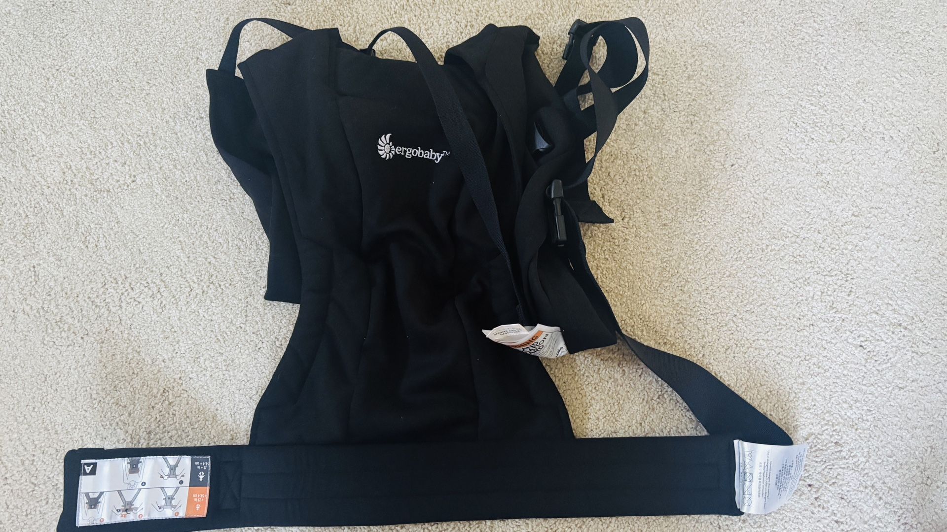 Ergobaby Embrace Cozy Newborn Baby Wrap Carrier (7-25 Pounds), Ponte Knit, Pure Black
