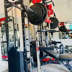 Brand New - Weights & Bench INCLUDED. FREE Delivery - LLERO A60 Home Gym. Smith Machine & Functional Trainer