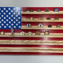 Challenge Coin Display U.S Flag