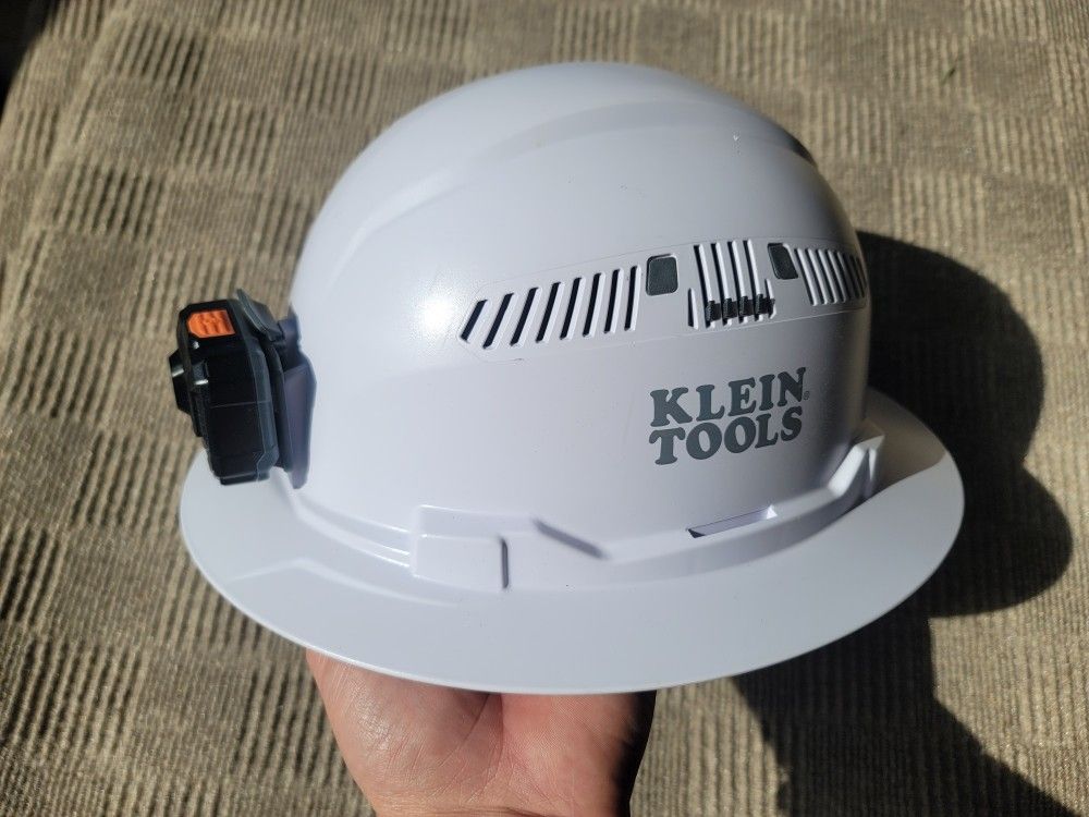 NEW Klein VENTED hard hat with headlamp