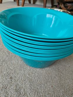 14 piece large bowls / Aqua