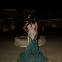 Custom Beaded Prom Dress