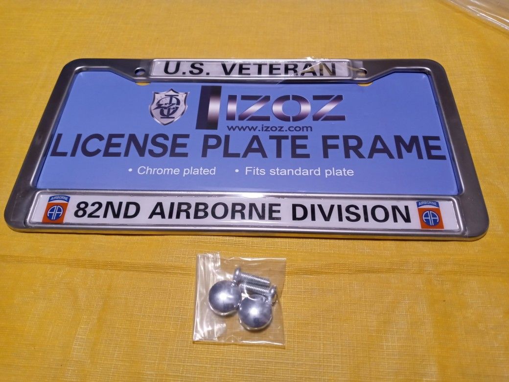 Us Veteran 82nd Airborne Division License Plate Holder