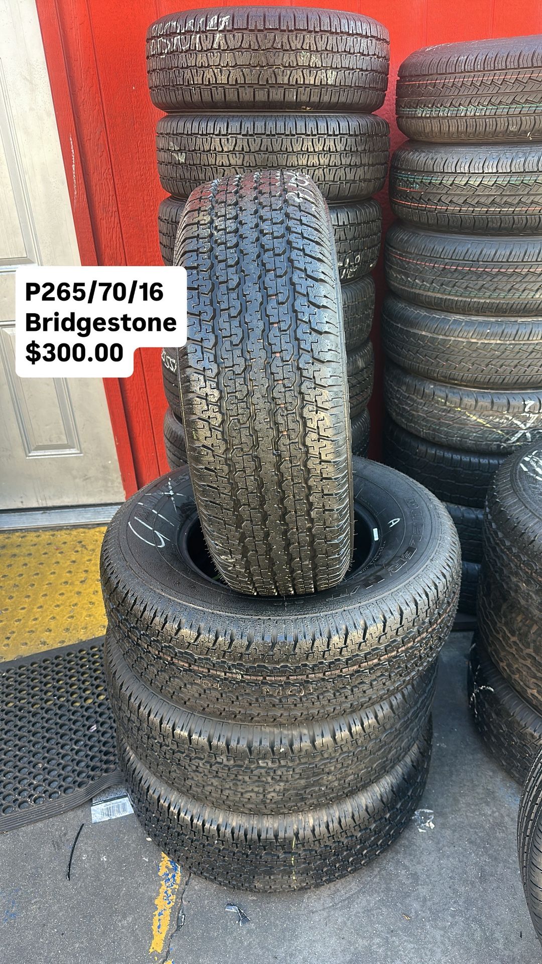 P265/70/16 Bridgestone 98% Tread All Four Semi New Tires Please Ask For Availability 