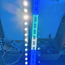 Stage Wash Light Bar: 96LED RGB Strips Surrounded in 12LED Warm Beam & 156 White Strobe - Aluminum Alloy Fast Cooling - DMX Sound Activated - Ideal fo