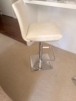 White Leather Barstools