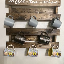 Wooden Mug Shelf