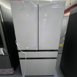Bespoke 4 Door White Glass Refrigerator 
